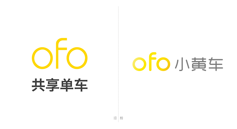 ofo小黃車單車LOGO，ofo小黃車單車標(biāo)志，共享單車品牌設(shè)計，ofo小黃車單車品牌形象設(shè)計