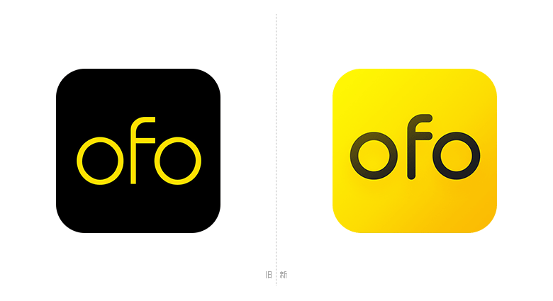 ofo小黃車單車LOGO，ofo小黃車單車標(biāo)志，共享單車品牌設(shè)計，ofo小黃車單車品牌形象設(shè)計