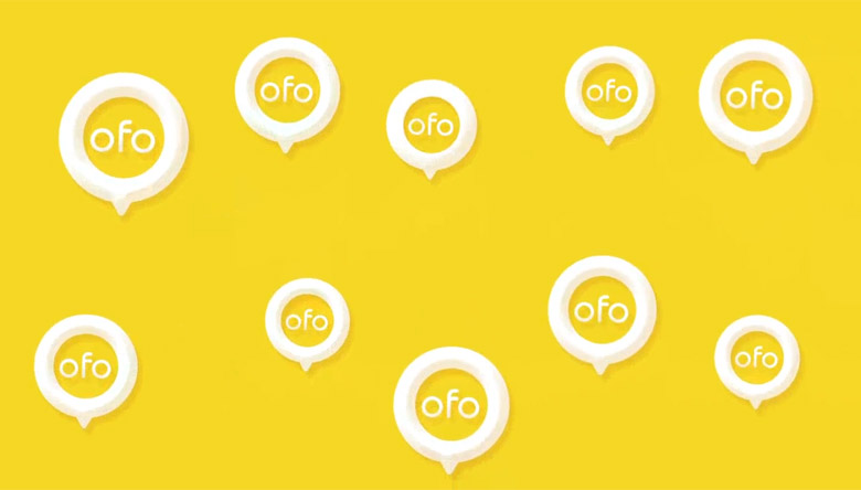 ofo小黃車單車LOGO，ofo小黃車單車標(biāo)志，共享單車品牌設(shè)計，ofo小黃車單車品牌形象設(shè)計