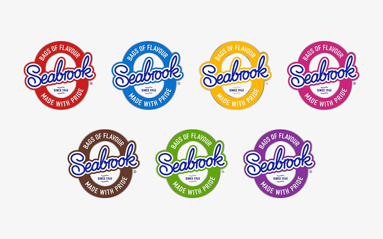 Seabrook薯片LOGO，Seabrook薯片標(biāo)志，知名薯片品牌設(shè)計，薯片品牌包裝設(shè)計，食品品牌形象設(shè)計