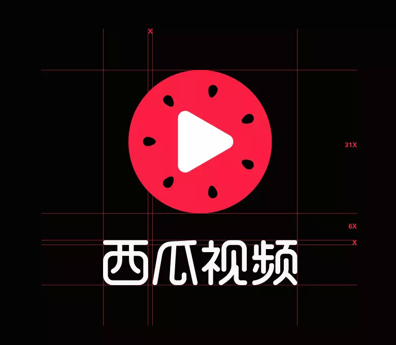 頭條視頻標志，西瓜視頻標志，西瓜視頻LOGO，西瓜視頻品牌設計，視頻形象設計