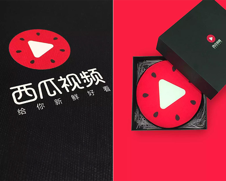 頭條視頻標志，西瓜視頻標志，西瓜視頻LOGO，西瓜視頻品牌設計，視頻形象設計