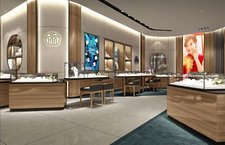 老廟黃金標志，老廟黃金LOGO，老廟黃金店面設(shè)計，老廟黃金品牌形象設(shè)計，黃金珠寶品牌設(shè)計