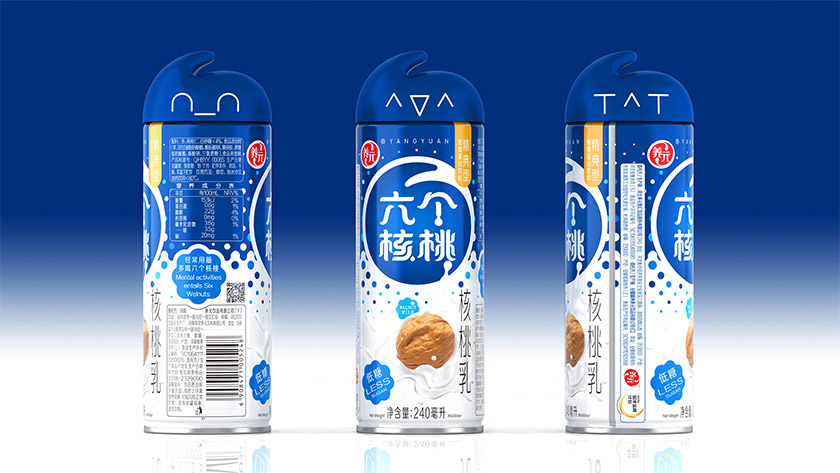 六個核桃標(biāo)志，六個核桃LOGO，六個核桃包裝，飲品包裝設(shè)計(jì)，飲品品牌設(shè)計(jì)