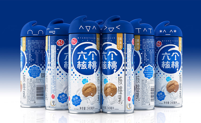 六個核桃標(biāo)志，六個核桃LOGO，六個核桃包裝，飲品包裝設(shè)計(jì)，飲品品牌設(shè)計(jì)