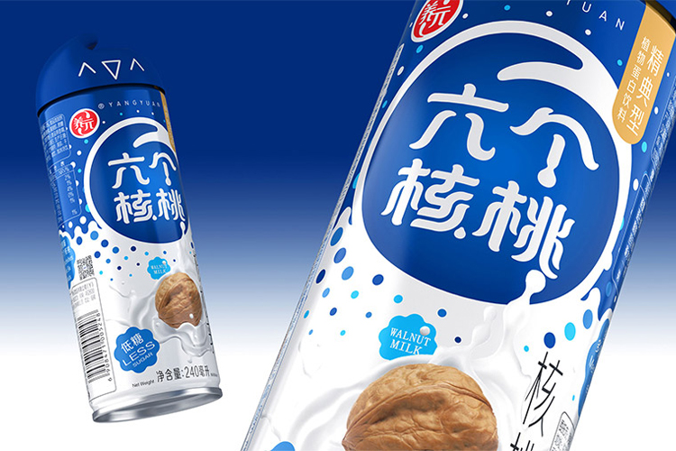 六個核桃標(biāo)志，六個核桃LOGO，六個核桃包裝，飲品包裝設(shè)計(jì)，飲品品牌設(shè)計(jì)