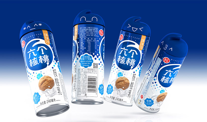 六個核桃標(biāo)志，六個核桃LOGO，六個核桃包裝，飲品包裝設(shè)計(jì)，飲品品牌設(shè)計(jì)